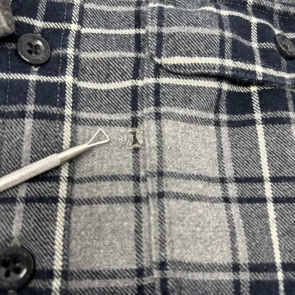 L.L. Bean Medium‎ Blue Gray Fleece Lined Thick Long Sleeve Button Up Shacket